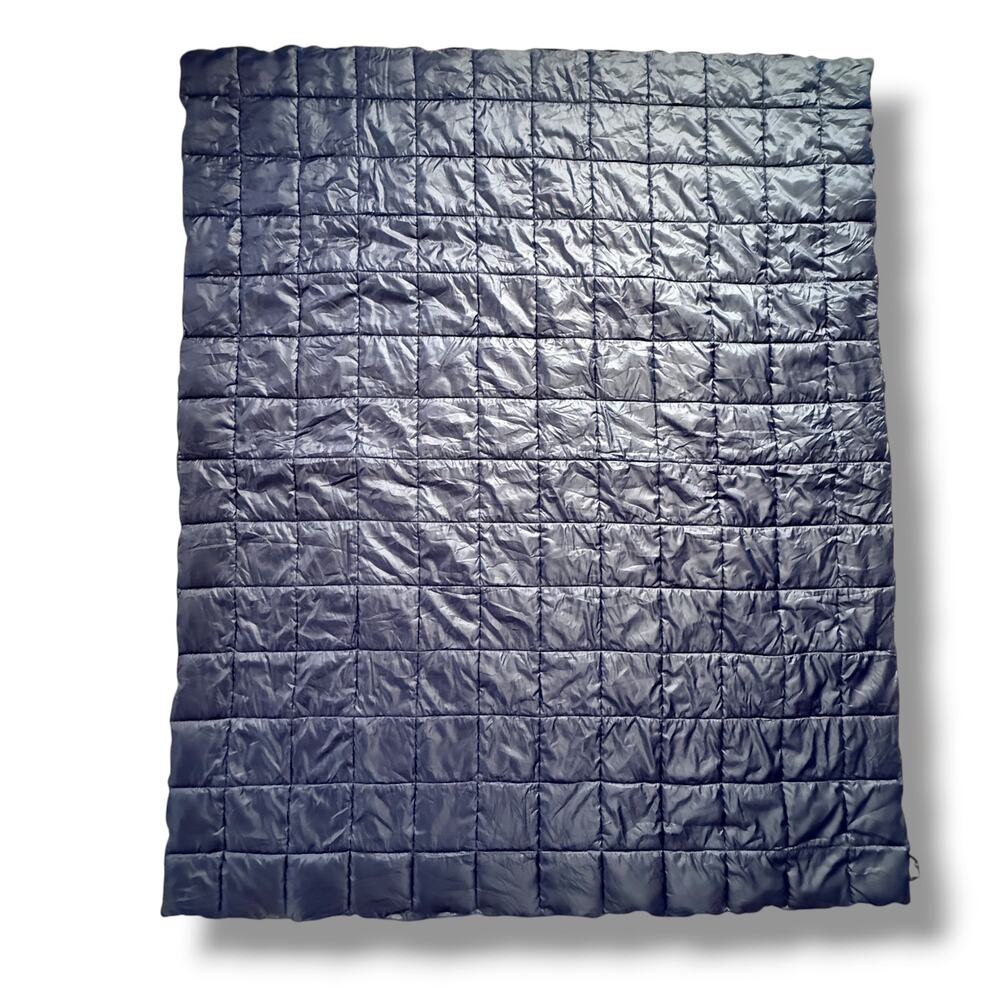 Eddie Bauer Home PrimaLoft Packable Quilted Throw Blanket Navy Blue 58" x69"